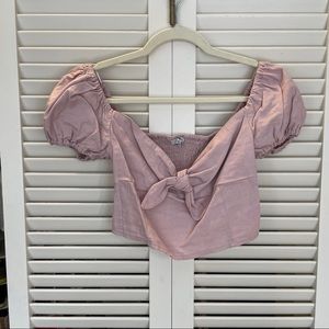 Love Tree Tie Front Crop Top